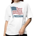thumbnail image 2 of Smartprints Distressed American Flag Freedom Women's T-shirt, White, S, 2 of 3