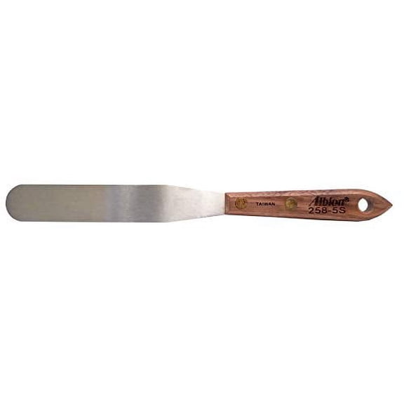 Albion Engineering 258-5S Classic Spatula, Stainless Steel, Hardwood Handle, 7/8" Wide Tip x 5" Long Blade