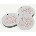 thumbnail image 3 of Inkdotpot 50 Pack Merry Christmas Favor Paper Tags Craft Real Rose Gold Foil Hang Tags, 3 of 6