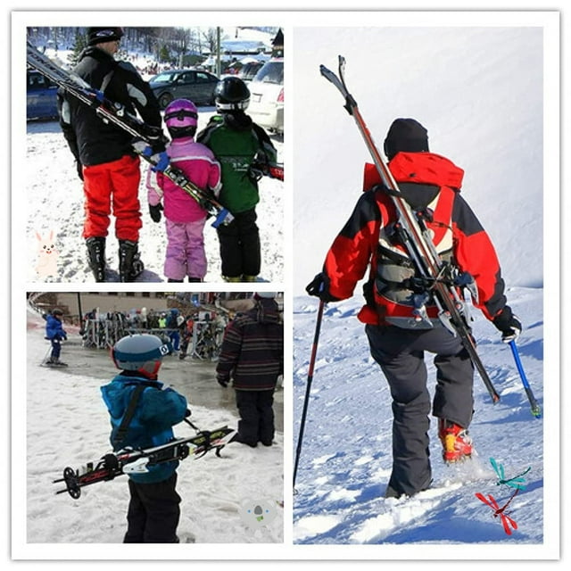VONKY 2 Pcs/Ensemble Sangle de Transport de Ski Premium en EVA pour Transport Facile Application Grand Simple et Pratique Rouge