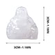 thumbnail image 2 of Buddha figurine, laughing happy, Crystal Carved Feng Shui Wealth, decorative home accent, meditation room, office desk decor, 8-inch tall, detailed craftsmanship, wooden base, for bedroom,, 2 of 9