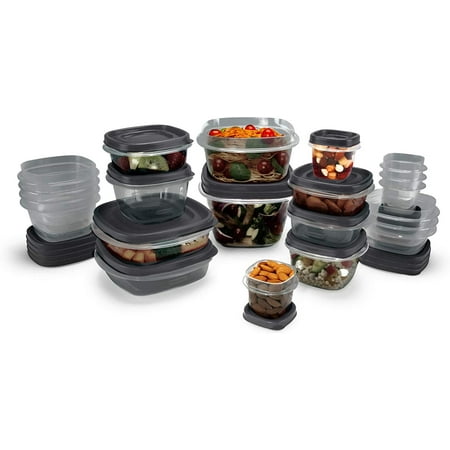 Incomplete box Rubbermaid EasyFindLids Food Storage Containers with SilverShield Antimicrobial Product Protection  42-Piece Set  Grey
