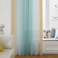thumbnail image 6 of Teal Yellow Ombre Sheer Curtains 96 Inches Long, Farmhouse Modern Gradient Art Light Filering Curtains, Privacy Drapes Simi Floor to Veiling Curtain for Living Room Bedroom Large Window Treatment, 6 of 9