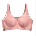 thumbnail image 2 of S-4X Plus Size Bras for Women Front Closure Lace Wireless Push Up Bralettes Ladies Casual Solid Color Breathable Soft Full-Coverage Underwear Bra, 2 of 3