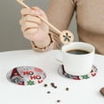 thumbnail image 6 of Disketp Cute Santa Funny Coasters,6 Pcs Leather Coasters With Holder, Perfect Housewarming Hostess Gifts,Protect Furniture From Water Marks Scratch And Damage, 6 of 9