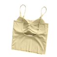 thumbnail image 7 of Women's Adjustable Strap Camisole Tank Top with Built-in Padded Bra, One Size Silky Stretch Sleeveless Cami, Seamless Daily Layering Home Lounge Top for Women 40-70kg, 7 of 7