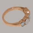 thumbnail image 4 of LBG British Made Traditional Solid 14k Rose Gold Ring with Natural Aquamarine & Opal Womens Promise Ring - 33 size options - Size 4.25, 4 of 6