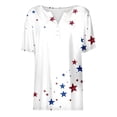 thumbnail image 4 of Split Neck Short Sleeve T Shirts for Women Plus Size Stars and Stripes 250th Anniversary USA Oversized Tunic Summer Casual Lightweight Blouse White L, 4 of 5