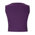 thumbnail image 6 of Shirts for Women Plus Size Sleeveless V-neck One Shoulder Tight Solid Color Tank Top Purple L, 6 of 6