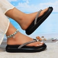 thumbnail image 5 of COM STAR Women’s Rhinestone Flip Flops Thong Sandals Sparkly Open Toe Slip-On Summer Beach Casual Comfort Flat Sandals, 5 of 7