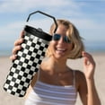 thumbnail image 5 of 30 Oz Black and white Checkered FlipTumbler with Handle Lid and Straw, Checkered Tumbler Water Bottle Travel Coffee Cup Mug,Checkered Gifts for Women Men, 5 of 6