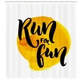 thumbnail image 3 of Ambesonne Inspirational Shower Curtain, Run for Run Words, 69"Wx70"L, Black White Yellow, 3 of 3