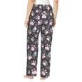 thumbnail image 2 of Bixox Women's Colorful Paws Of Dog Patterned Pajama Pants Loungewear, 2 of 5