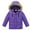 Purple, variant on Glisme Girls Winter Jacket Heavyweight Insulated Jacket For With Detachable Hood Warm Windproof Coats For Cold Weather Purple Practical Outerwear Size 3-4 Years