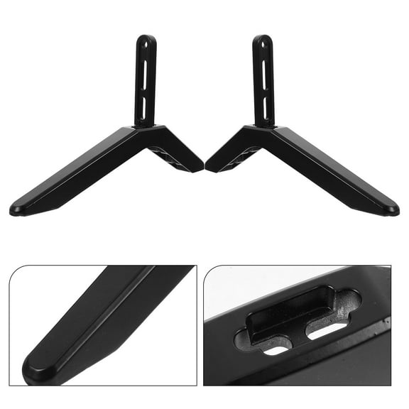 Amosfun 2Pcs Black Universal TV Mount Stand Tabletop TV Holder No Drilling Space Saving