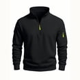 thumbnail image 6 of Men's Fleece Round Neck Pullover, Solid Color Hoodie Fleece Jacket for Winter, Outdoor Activities, Camping and Cold Weather Protection,Black,L, 6 of 6