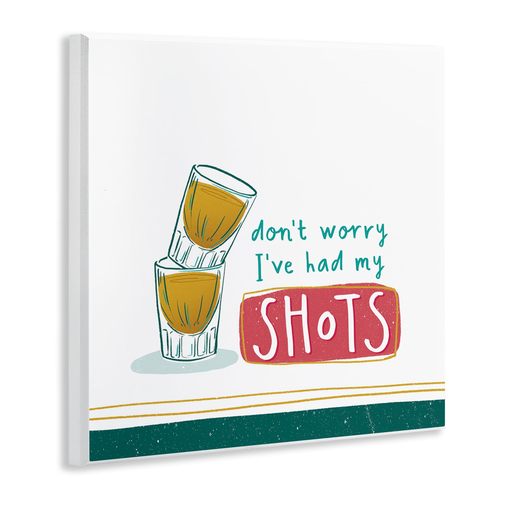 Stupell Industries Alcohol Shots Humor Food & Beverage Painting Unframed Art Print Wall Art, 12 x 12
