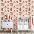 thumbnail image 3 of Peel and Stick Wallpaper 23.6in x 9.8ft Cute Pink Christmas Bows Gingerbread Star Cookies Contact Paper Vinyl Self-Adhesive Removable Wall Paper for Bedroom DIY Home Decor Renter Friendly, 3 of 8