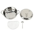 thumbnail image 2 of Stainless Steel Frying Pot, Quick Heating, 201 Stainless Steel Fryer Pot with  Lid Oil Drip Drainer Rack Multifunctional Deep Frying Pot for Potato Chicken, 2 of 7