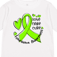 thumbnail image 4 of Inktastic Love, Care, Cure Lymphoma Awareness Lime Green Ribbon Hearts Boys or Girls Long Sleeve Toddler T-Shirt, 4 of 5