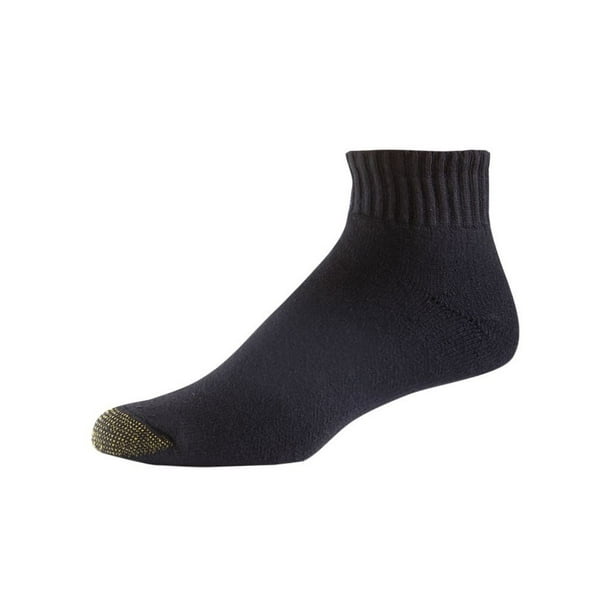 GOLDTOE Men's Gold Toe 2186P Ultra Tec Quarter Socks 3 Pack (Black O/S)