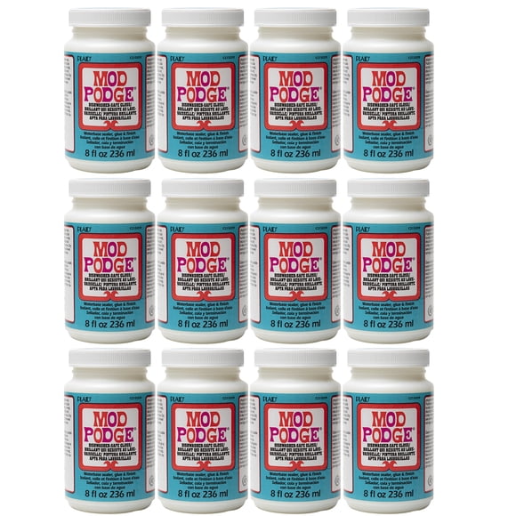 Mod Podge Sellador a Base de Agua Resistente al Lavavajillas, Pegamento para Decoupage con Acabado Brillante, 8 oz fl (Paquete de 12), Transparente, CS15059B - (Paquete de 12)