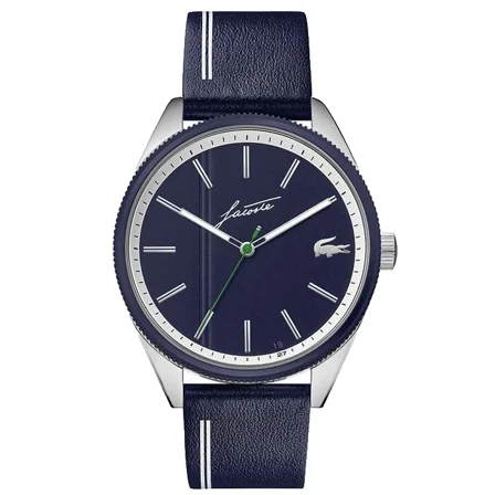 Lacoste Heritage 2011051 Navy Blue Dial Navy Blue Leather Strap 42MM Mens Watch