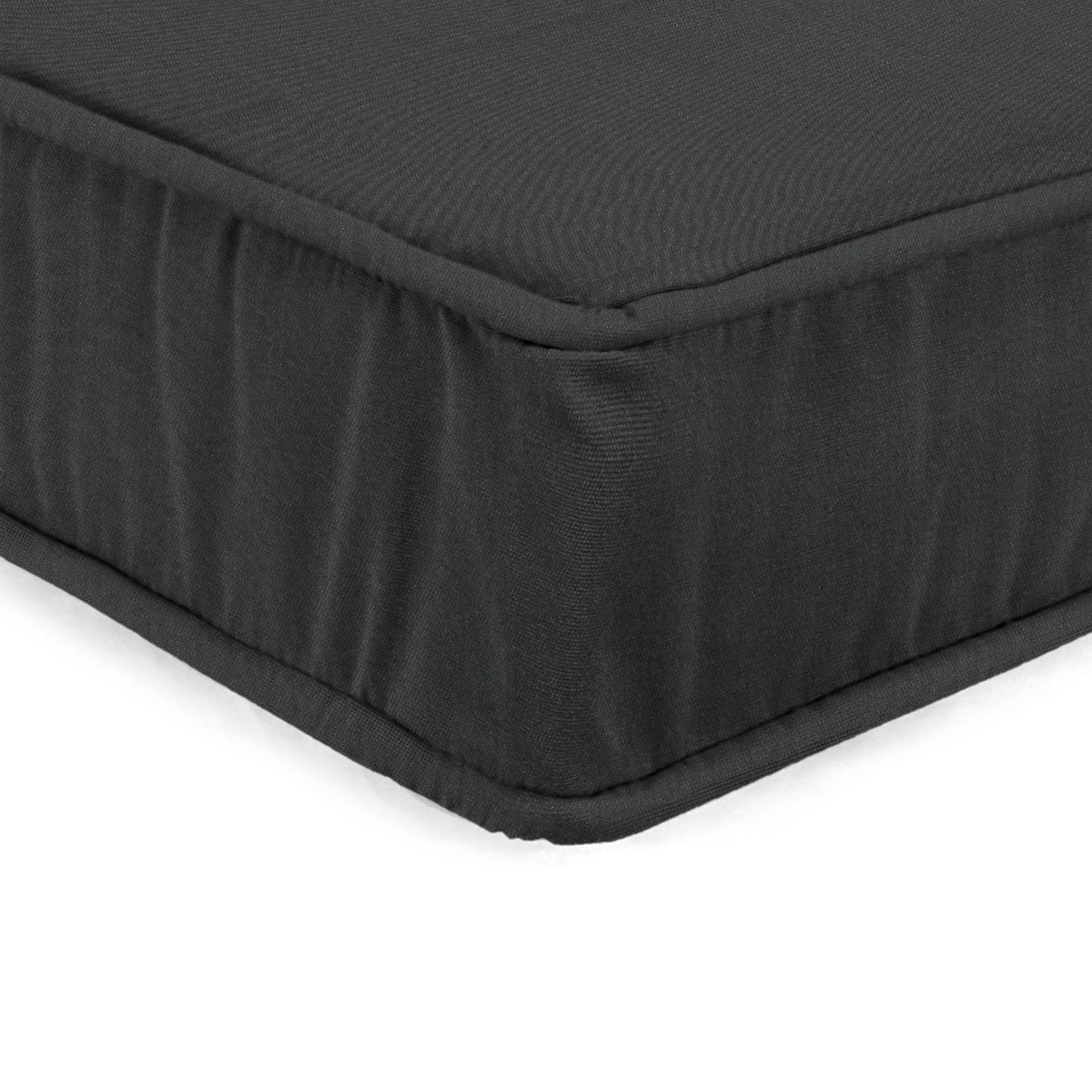 Jordan Manufacturing 22.5" x 22.5" Canvas Charcoal Solid Square Outdoor Deep Seat Cushion with Ties and Welt