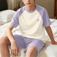thumbnail image 5 of Amidoa Boys 2 Piece Outfits Summer Clothes Cute Printed T Shirt Graphic Short Sleeves Casual Shorts Kids Clothing Sets Purple Size 5T, 5 of 6