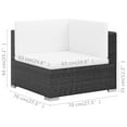 thumbnail image 4 of vidaXL 8 Piece Garden Lounge Set with Cushions Poly Rattan Black, 4 of 5