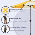 thumbnail image 4 of Abba Patio 9ft Outdoor Patio Umbrella w/ Push Button Tilt and Crank, 8 Ribs, Yellow & Cream, 4 of 6