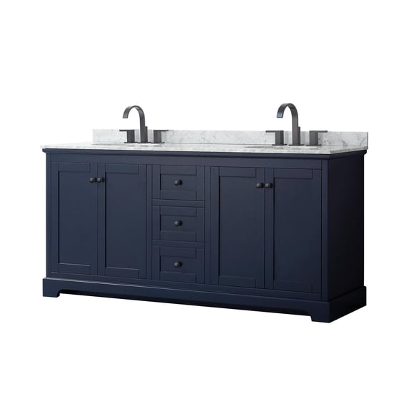 Wyndham Collection WCV232372DBBCMUNOMXX Avery 72" Free Standing Double Basin Vanity Set -