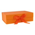 thumbnail image 2 of Gift Box with Ribbon Reusable with Lids Decorative Box Large Closure Storage Box for Keepsake Bridemaid Gifts Birthday Party Orange, 2 of 8