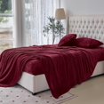 thumbnail image 4 of Elegant Comfort Soft 4-Piece Velvet Plush Flannel Sheet Set - Quality - Cozy Warm, Anti-Static, Non Pilling Fuzzy Velvet Flannel Fleece Deep Pocket Sheet Set - Queen, Burgundy, 4 of 5