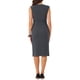 thumbnail image 3 of Vestido de tubo sin mangas con escote en V para mujeres Inspire Chic, vestido de lápiz con cinturón para el trabajo, gris oscuro S, 3 of 6