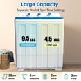 thumbnail image 5 of Artbros 14lbs Portable Twin Tub Washing Machine, Compact Electric Washer with Drain Pump for Apartment, Dorm, Blue, 5 of 7