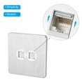 thumbnail image 4 of Unique Bargains Ethernet Socket Dual Port RJ45 CAT6 Wall Plate Silver Tone for Networking Box, 4 of 6