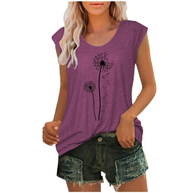 Birdeem Womens Cap Sleeve Tops Summer Tank Top Casual Basic Tees Shirts Loose Blouses