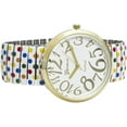thumbnail image 4 of Blekon Collections Women's 41mm Case Polka Dots Design Stretch Band Watch (White), 4 of 6