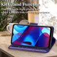 thumbnail image 4 of Designed for Moto G Pure Phone Case Wallet,Women Butterfly Embossed PU Leather Protective Case with Kickstand Card Holder Slots Wrist Strap Flip Cover for Motorola Moto G Pure(Purple), 4 of 15