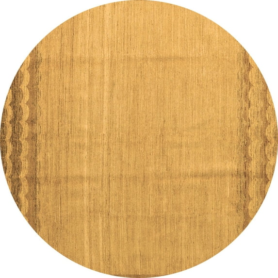 Ahgly Company Indoor Round Solid Brown Modern Area Rugs, 3' Round