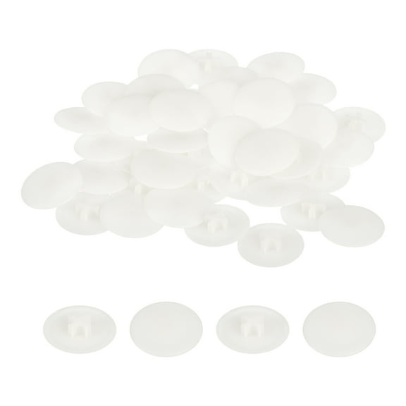 Uxcell 40PCS Screw Cap Covers, 17mm Plastic Screw Decorative Caps for Phillips Cam Self-Tapping Screws, Warm White