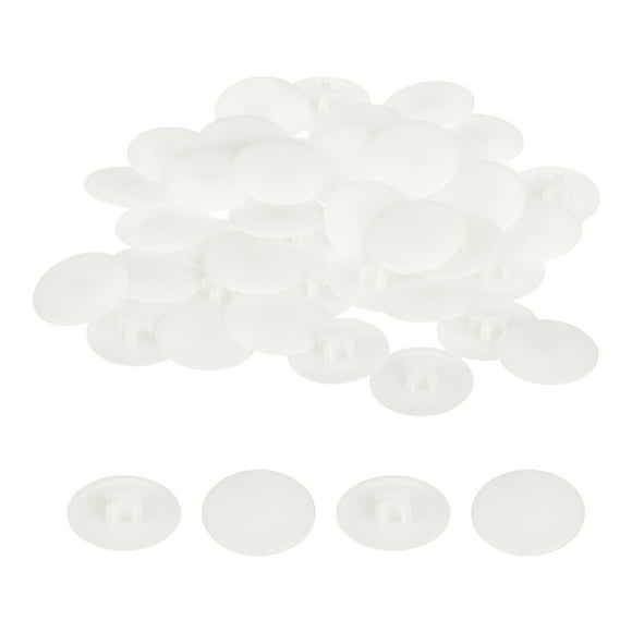 Unique Bargains 100PCS Screw Cap Covers, 17mm Plastic Screw Decorative Caps for Phillips Cam Self-Tapping Screws, Warm White