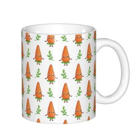 

Zeuib Cute Carrot Print Ceramic Coffee Mug with Large Handle，Modern Reactive Glaze Dishwasher & Microwave Safe – Perfect for Home Office Café Gift-Ready