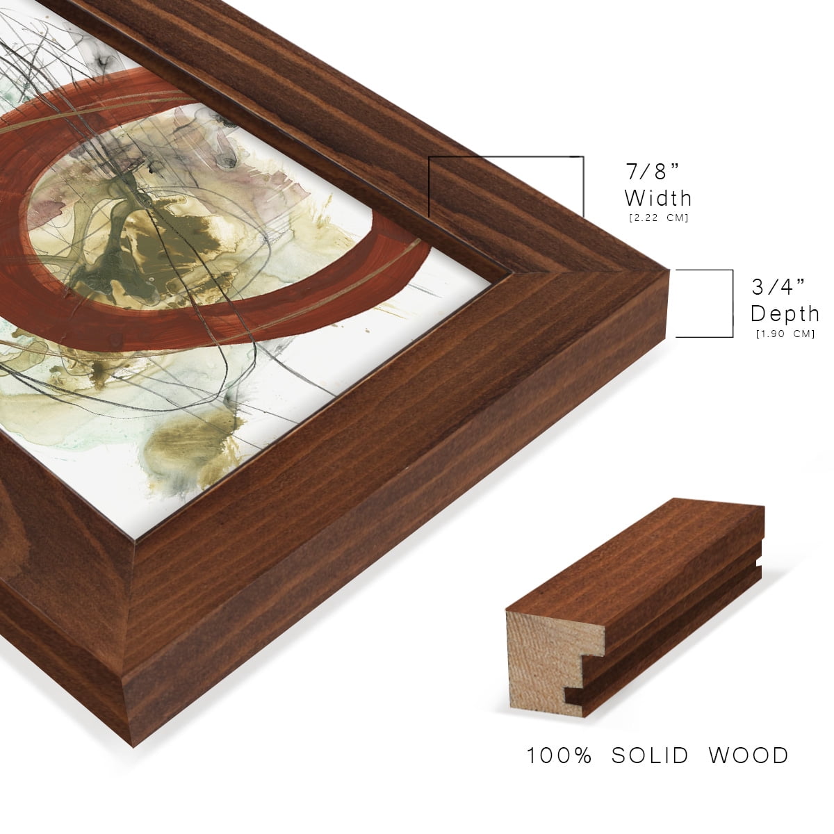 Rusted Loops II - Framed Print w/glass - Chestnut