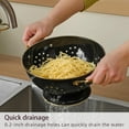 thumbnail image 3 of Metal Colander 2 Pack, 3.5 Quart Powder Coated Self-draining Solid Ring Base Metal Large Kitchen Pasta Vegetable Fruit Strainer with Handle (L-BLACK), 3 of 14
