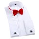thumbnail image 1 of Camisa de esmoquin para boda, cuello con punta de ala y pajarita, camisa plisada, gemelos, Top Regular de manga larga para hombres, 1 of 4