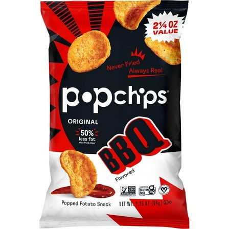 Popchips Potato Chips BBQ, 2.25 oz (Pack - 6)