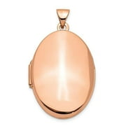 Finest Gold 14K Rose Gold Polished 26 mm Domed Oval Locket Pendant