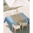 thumbnail image 3 of 60x120 Inch Outdoor Tablecloth with Umbrella Hole Zipper Rectangle Blue Ombre Rectangular Tablecloths Outside Waterproof Modern Yellow Gradient Farmhouse Art Patio Table Cloth Cover for Picnic Party, 3 of 8